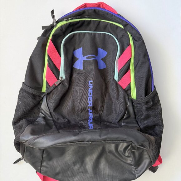 Under Armour Neon Detail Black Storm Hustle 3.0 Backpack - Picture 1 of 11
